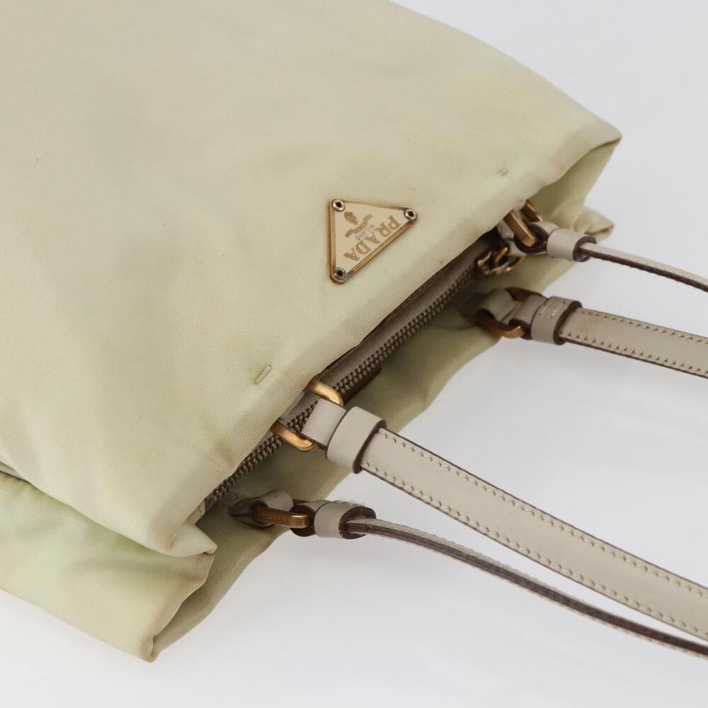 PRADA Tote Bag Nylon Ivory Gold Auth 147996 - Picture 6 of 16